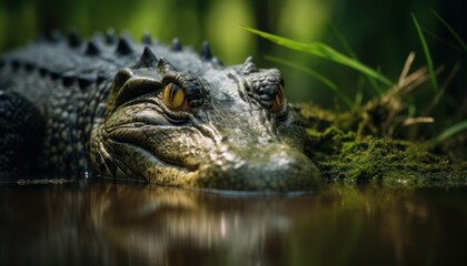 Photo of Close-Up of a Majestic Alligator in its Aquatic Habitat