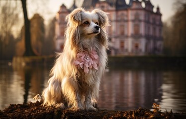 A Serene Canine Enjoying the Tranquil Waterside View