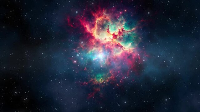 animated space nebulosa and galaxy background with stars. Part1