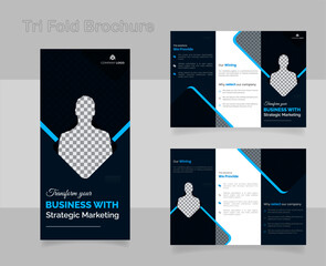 brochure template design . corporate there fold brochure design set. 