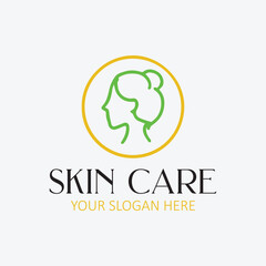 beauty natural skin care logo design vector