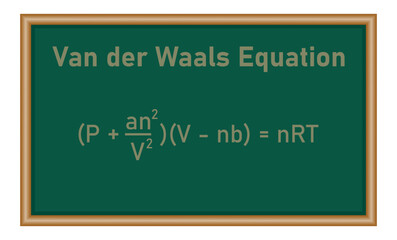Van der waals equation in chemistry. Pressure, volume, temperature, gas constant and specific constants for each gas. Scientific resources for teachers and students.