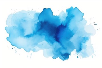 Blue Ink Spot on White Background