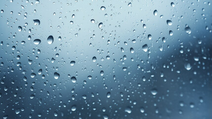 Raindrops cascading down a windowpane, with no one in sight
