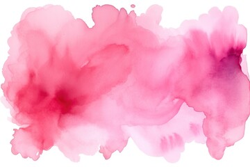 Fototapeta premium Ink Cloud Explosion in Vibrant Pink and Red Shades on a Clean White Canvas