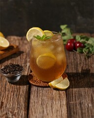 fresh and delicious lemon ice. delicious to drink in hot weather