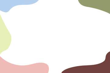 Modern frame border for product, Template presentation or social media. minimal style pastel color background. Abstract flowing wave. Minimalist hand drawn fluid shapes background