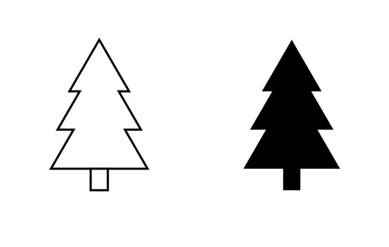set of christmas trees ,vector