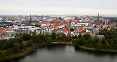 Vue aérienne sur la Ville de Copenhague au Danemark 