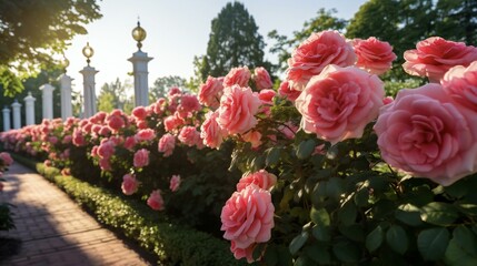 Fototapeta na wymiar a beautiful rose flower garden