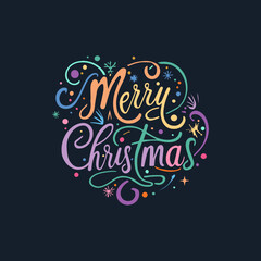 Merry Christmas hand drawn lettering
