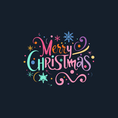 Merry Christmas hand drawn lettering