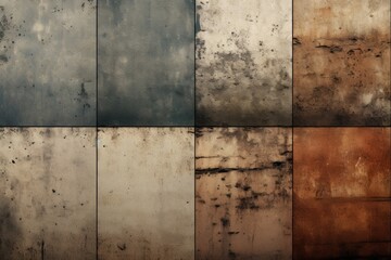 A collection of various colored concrete textures. Perfect for adding a touch of modernity and uniqueness to design projects. Ideal for backgrounds, wallpapers, or architectural presentations