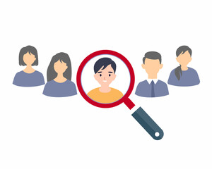 Search, choice of worker for company HR manager looking for a job candidate.