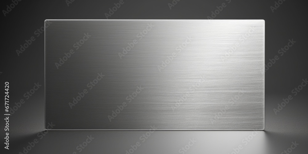 Poster A shiny metal plate is placed on a dark surface. This versatile image can be used in various contexts
