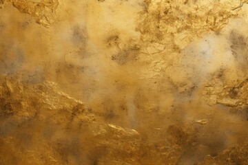 A detailed close-up view of a wall with a shiny gold paint finish. This image can be used to add a touch of elegance and luxury to any design project