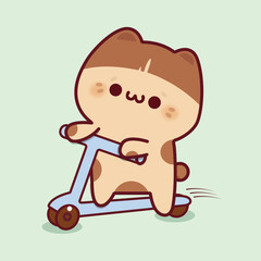 cute cat with cycle vector image