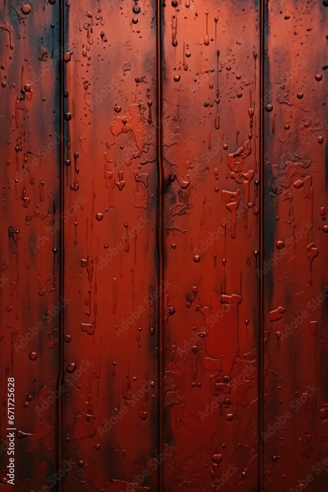 Poster A detailed close up of a vibrant red metal surface. This image can be used to add a pop of color and texture to various design projects