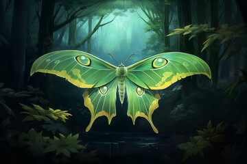 Luna Moth, digital painting