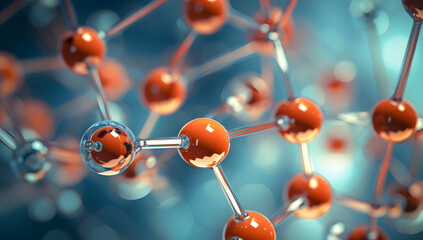 Extreme Closeup of a Molecule Structure - obrazy, fototapety, plakaty