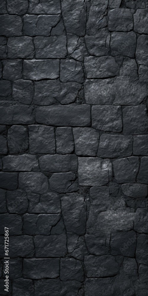 Poster A close-up image of a black stone wall. This versatile texture can be used for various design projects