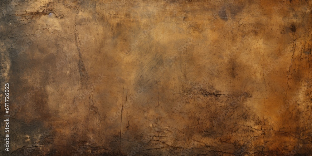 Poster a picture of a brown and black wall with a clock. suitable for interior design projects or illustrat