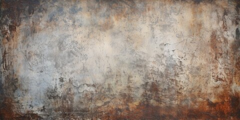 Fototapeta na wymiar A picture of a rusted wall with a white and brown background. This image can be used to depict decay, urban decay, texture, or grunge themes