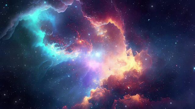 Animated space nebulosa and galaxy background with stars. Part3