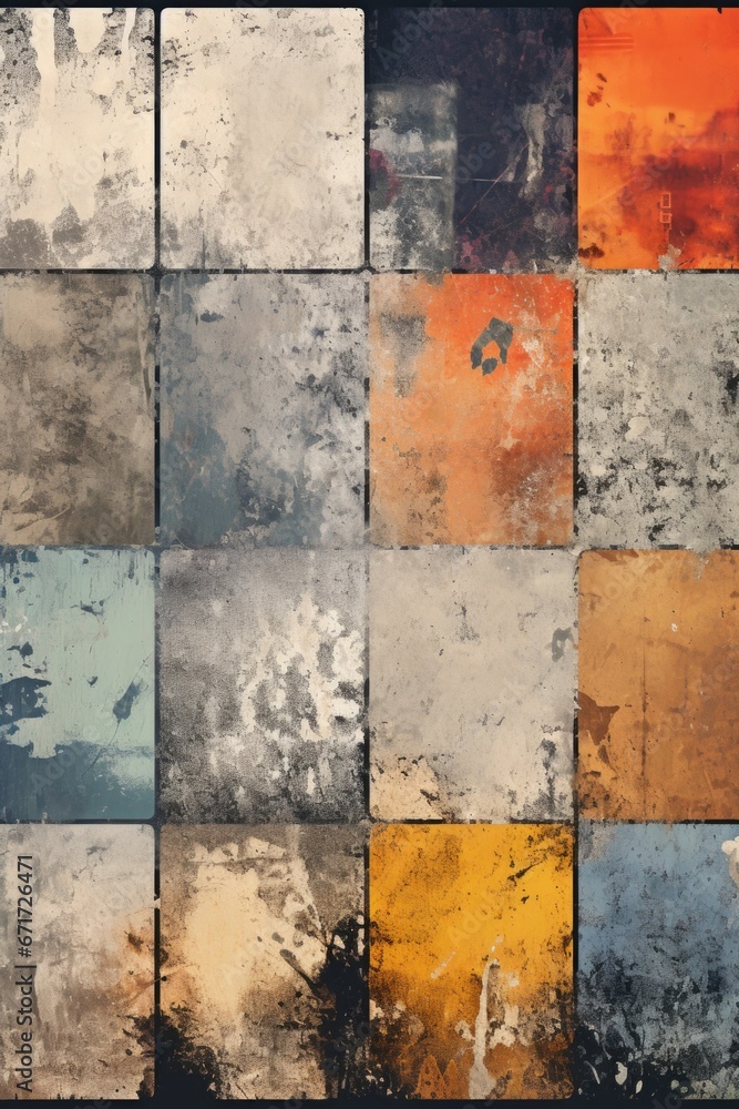 Poster a picture of a wall with different colors of paint. this versatile image can be used for interior de