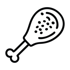 Bitten chicken leg icon