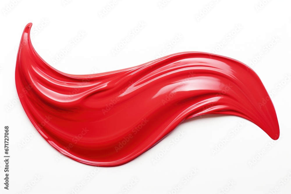 Poster A detailed close-up of red paint on a smooth white surface. This image can be used in various design projects and creative concepts.