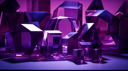 Geometric shapes in shades of purple