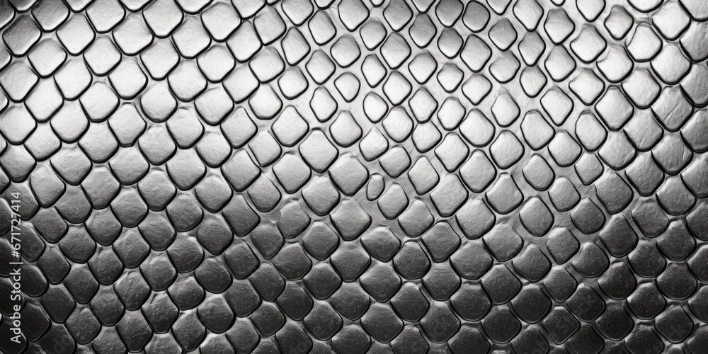 Aufkleber A close-up black and white photograph of a snake skin. This image can be used to add a touch of texture and sophistication to various design projects.