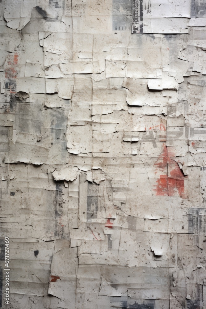 Poster a wall covered in lots of torn paper. perfect for adding texture and a vintage feel to your designs.