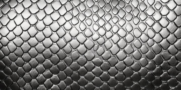 A close-up black and white photograph of a snake skin. This image can be used to add a touch of texture and sophistication to various design projects.