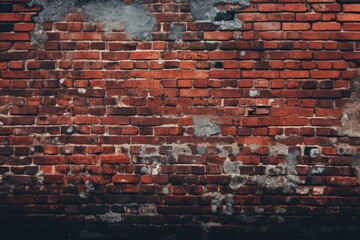 A picture of a red brick wall with a hole. This image can be used to depict concepts such as decay,...