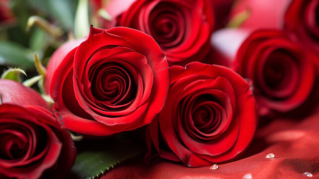 red roses HD 8K wallpaper Stock Photographic Image 