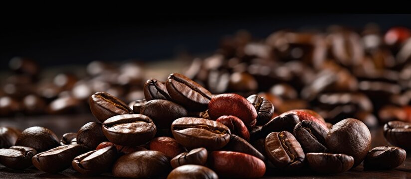 Dark Background With Empty Space Featuring Coffee Beans