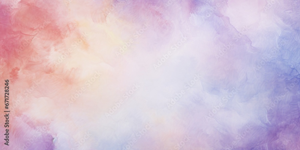 Poster a beautiful painting capturing the serene beauty of a pink and blue sky with fluffy clouds. perfect 