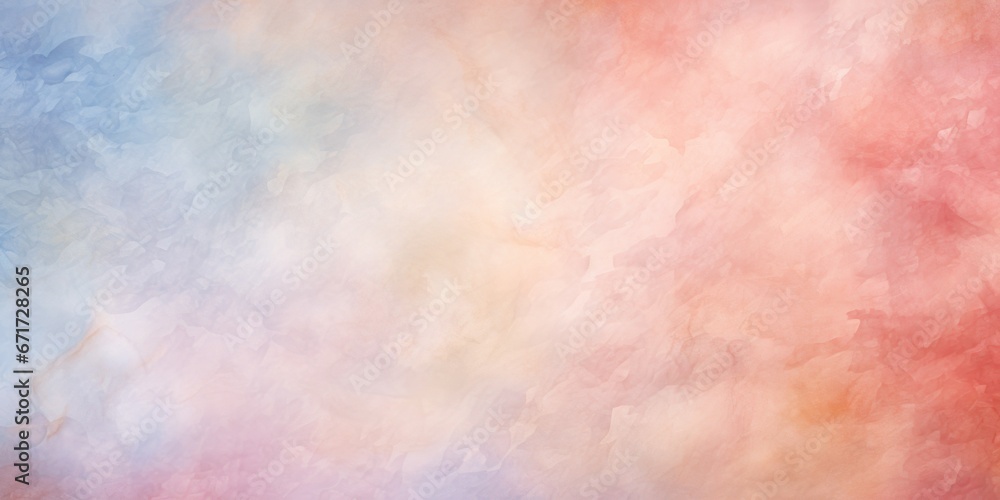 Poster A painting of a serene sky in shades of pink and blue, adorned with fluffy clouds. Perfect for adding a calming and dreamy touch to any project.