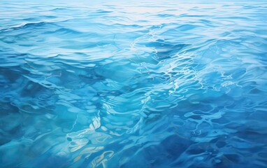 Fototapeta premium Serene blue water surface, calm and captivating.
