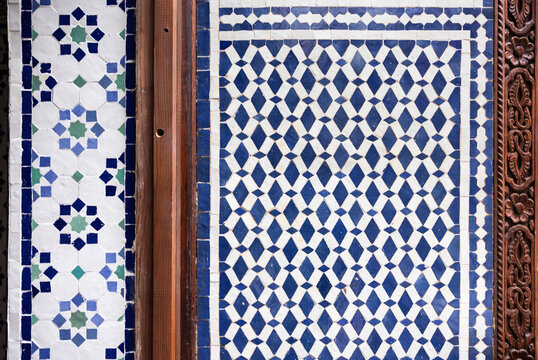 blue and white Moroccan tiles