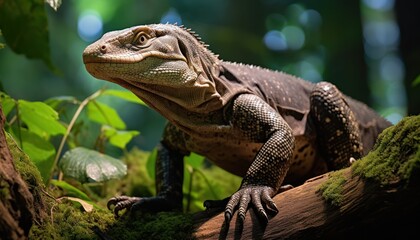 Photo of Close-Up of Lizard Perched on Tree Branch