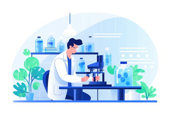 Medicine research concept, vector illustration. 