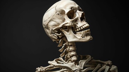 AI generated illustration of a human skeleton on a black background