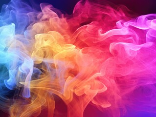 Obraz premium Kaleidoscope of smoke, Colorful swirls on black