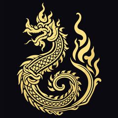 Thai naga, Chinese dragon symbol illustration for the New Year festival 2567 - Vector