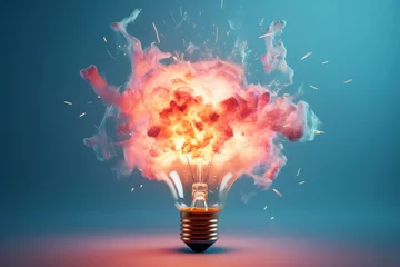 Fotobehang Explosion of a traditional electric bulb © yuliachupina
