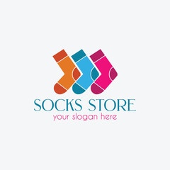 socks shop logo design vector