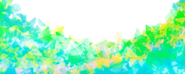 banner abstract background bright geometric shapes blue ice, yellow smoke, flat style, digital